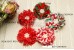 Selina Chiffon flower "Christmas" - Medium (6.5cm), Pack of 3